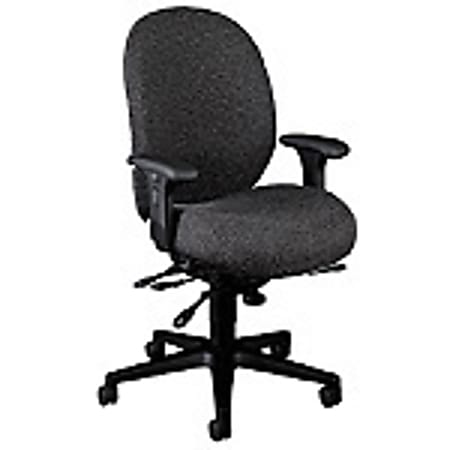 HON® 7600 High-Back Fabric Chair, 46"H x 27 1/8"W x 41 1/2"D, Black Frame, Gray Fabric