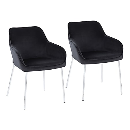 Black velvet dining chairs with chrome legs store