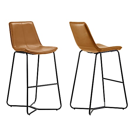 Glamour Home Amery Bar Stools, Cappuccino, Set Of