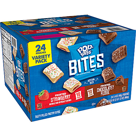 Pop Tarts Bites Variety Pack - Chocolatey Fudge, Strawberry - 24 / Carton