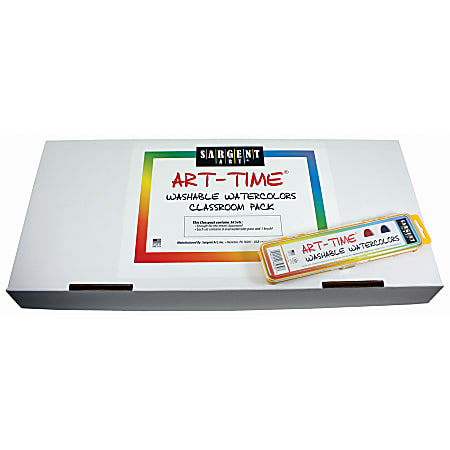 Sargent Art® Art-Time® Washable Watercolor Sets With Brush, Classroom Pack Of 36