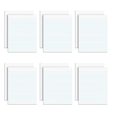 TOPS® Second Nature® 100% Recycled Glue-Top Writing Pads, 8 1/2" x 11", Wide Ruled, 50 Sheets, White, Pack Of 12 Pads