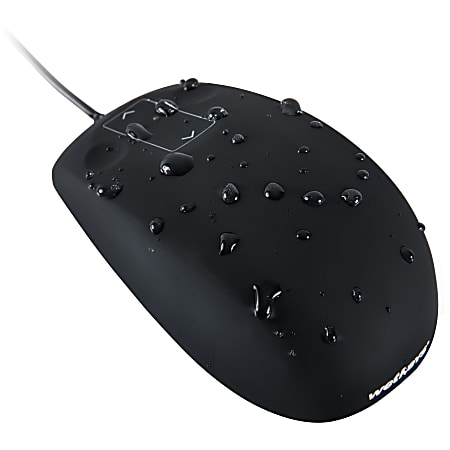 Wetkeys Waterproof Professional-grade Mouse w/Touchpad-scroll (USB) (Black) - Optical - Cable - Black - 1 Pack - USB - TouchPad - 2 Button(s) - Symmetrical