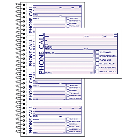 Office Depot® Brand Phone Message Books, While You Were Out, 11" x 5 1/2", Canary/White, 400 Messages Per Book, Pack Of 2