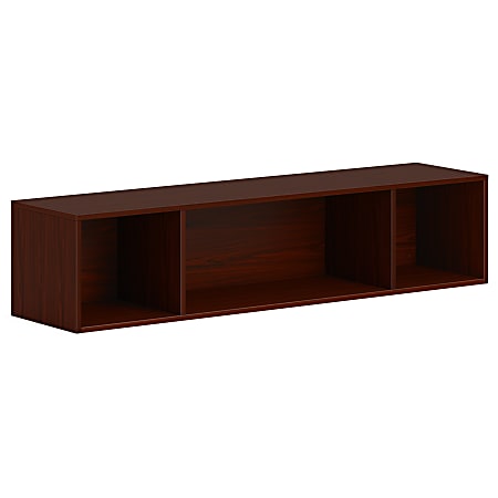 HON Mod Wall Mounted Storage | Open | 60"W | Traditional Mahogany Finish, 39.8"H x 60"W x 14"D, Traditional Mahogany