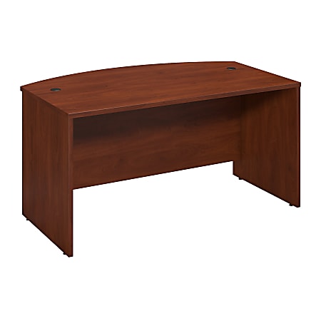 Bush Business Furniture Components Elite Bow Front Desk, 60"W x 36"D, Hansen Cherry, Premium Installation