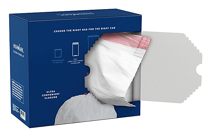 Webster 50percent Recycled Drawstring Trash Bags 13 Gallons 24 x 27 White  Box Of 50 - Office Depot