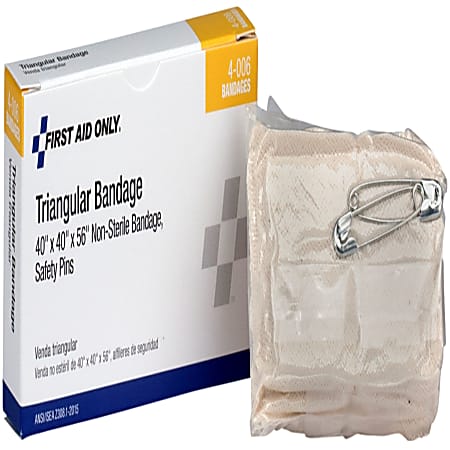 First Aid Only™ Triangular Sling Bandage, 40" x 40" x 56", White