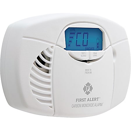 First Alert® Battery-Powered Carbon Monoxide Alarm with Backlit Digital Display, White