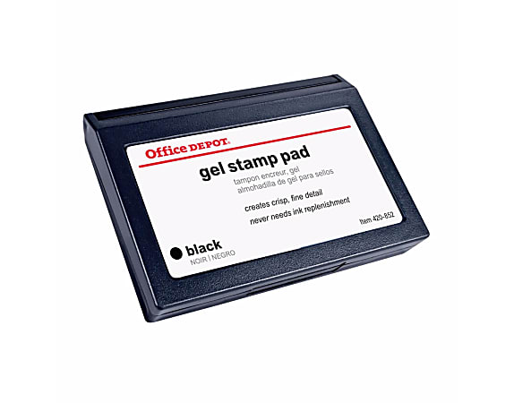 Office Depot Brand Gel Stamp Pad 3 14 x 4 58 Black Office Depot