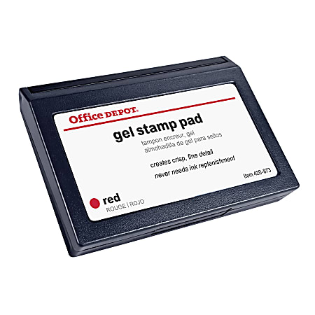 Office Depot® Brand Gel Stamp Pad, 3 1/4" x 4 5/8", Red