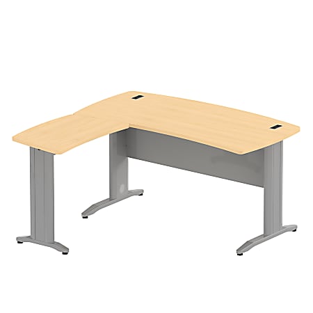 BBF Sector 60" x 60" Curved L-Desk, 30"H x 60"W x 58 11/16"D, Natural Maple, Standard Delivery Service