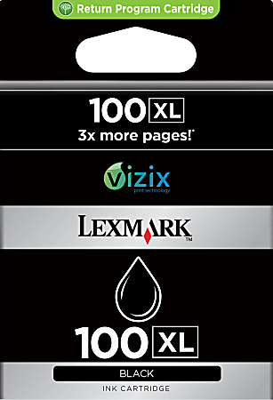 Lexmark™ 100XL High-Yield Black Ink Cartridges, Pack Of 2, 14N0683