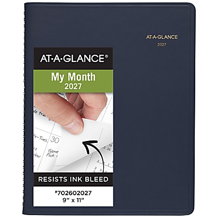 AT-A-GLANCE® 2027 15-Month Monthly Planner, Navy, Large, 9" x 11"