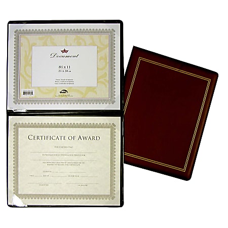 Office Depot Brand Deluxe Certificate Holder 9 x 11 12 Burgundy