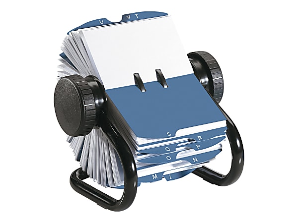 Rolodex Rotary A-Z Index Business Card Files - 400 Card Capacity - For 2.25" x 4" Size Card - 24 Index Guide - Black