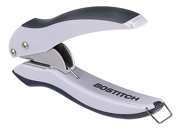 Bostitch® EZ Squeeze™ One-Hole Punch, 10 Sheet Capacity, Black/Gray