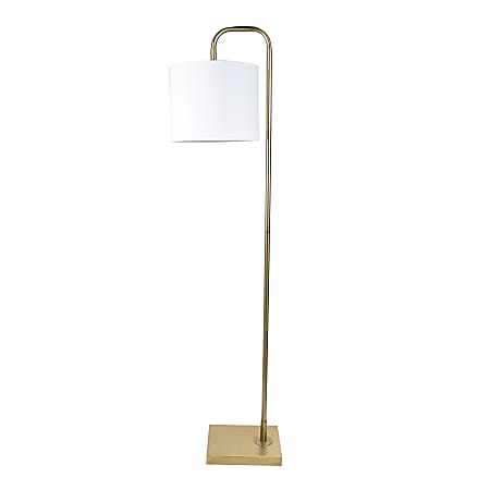 LumiSource Abel Contemporary Floor Lamp, 62”H, Off-White Shade/Gold Base