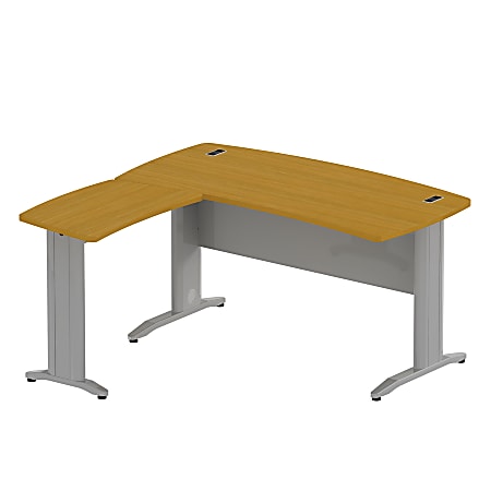 BBF Sector 60" x 60" Curved L-Desk, 30"H x 60"W x 58 11/16"D, Modern Cherry, Standard Delivery Service