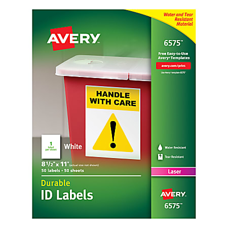 Avery® Permanent Durable ID Labels With TrueBlock®, 6575,