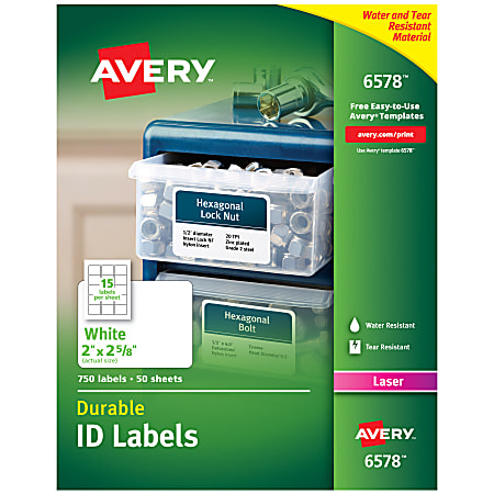 Avery® Permanent Durable ID Labels With TrueBlock®, 6578,