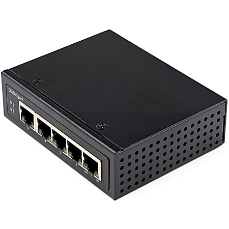 StarTech.com Industrial 5 Port Gigabit PoE Switch 30W - Power Over Ethernet Switch - GbE POE+ Network Switch - Unmanaged - IP-30 - 5 Port Gigabit PoE switch 30W PSE power per port to devices w/GbE on Cat5e/6