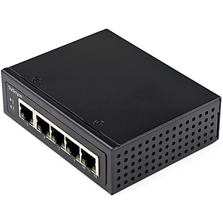 StarTech.com Industrial 5 Port Gigabit PoE Switch 30W - Power Over Ethernet Switch - GbE POE+ Network Switch - IESC1G50UP