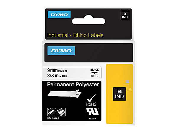 DYMO® Rhino Permanent Poly Labels, DYM18482, Permanent Adhesive,
