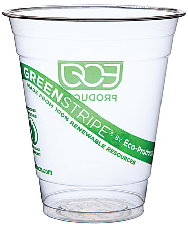 Eco Products GreenStripe Plastic Cold Cups 12 Oz. Carton Of 1000