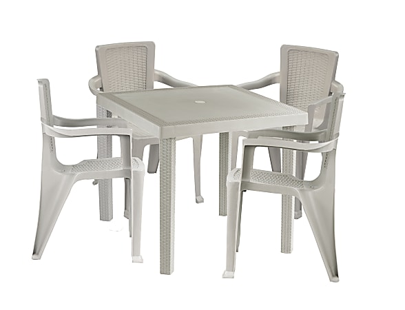 Inval 5-Piece Table And Chair Set, Taupe