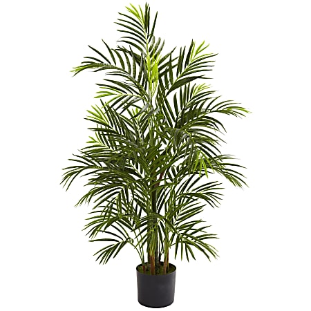 Nearly Natural Areca Palm 42”H UV Resistant Indoor/Outdoor Plastic Tree With Pot, 42”H x 28”W x 28”D, Green