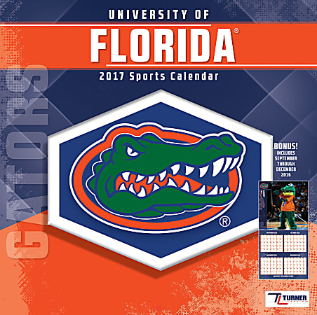 Turner Licensing® Team Wall Calendar, 12" x 12", Florida Gators, January to December 2017
