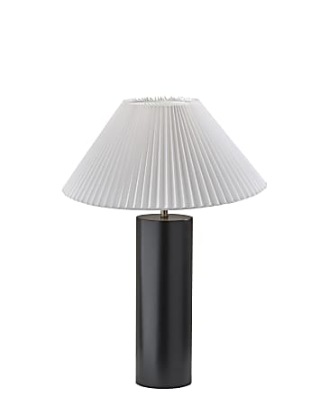 Adesso Marta Table Lamp, 25-1/2”H, White Shade/Black Base