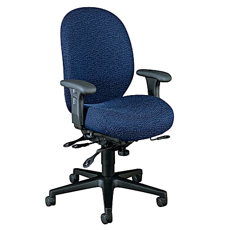 HON® 7600 High-Back Fabric Chair, 46"H x 27 1/8"W x 41 1/2"D, Black Frame, Blue Fabric