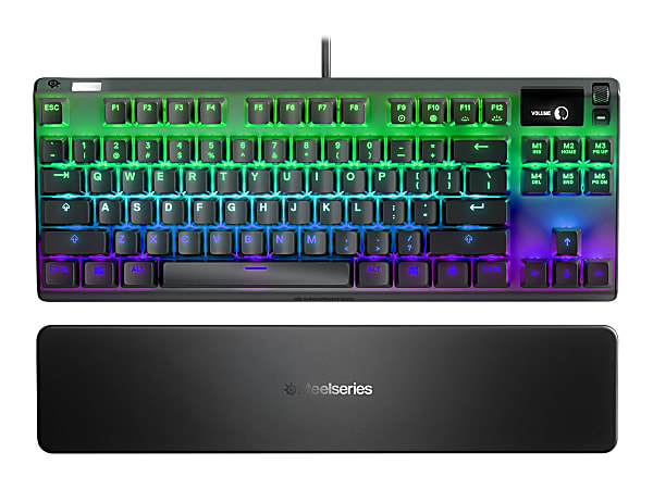 SteelSeries Apex 7 TKL - Keyboard - with display - backlit - USB - US - key switch: SteelSeries QX2 blue