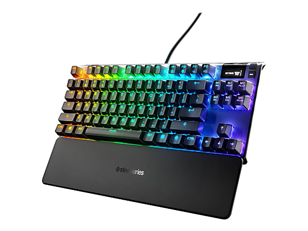 SteelSeries Apex 7 TKL - Keyboard - with display - backlit - USB - US - key switch: SteelSeries QX2 blue