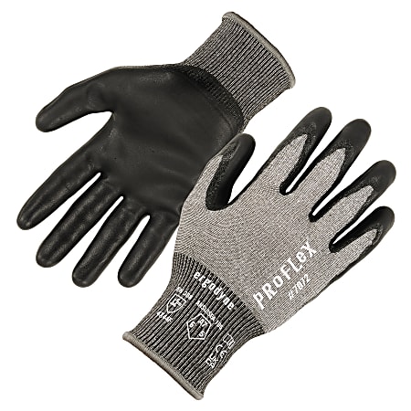 Ergodyne Proflex 7072 Nitrile-Coated Cut-Resistant Gloves, Gray, Small