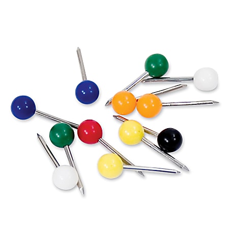 Gem Office Products Spherical Head Map Tacks, Assorted Colors, Box Of 250