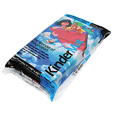 KinderMats Peerless Plastics Basic Mat, 1"H x 19"W x 45"D, Blue/Red/Gray, Pre-K - Grade 1