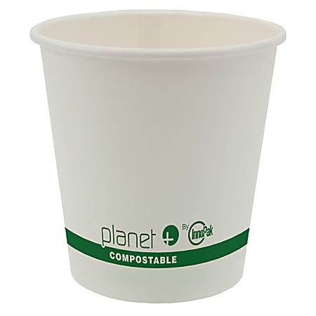 Planet+ Compostable Hot Cups, 10 Oz, White, Pack Of 1,000 Cups