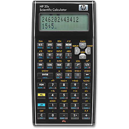 HP 35s Scientific Calculator - 100 Functions - Independent Memory, Keystroke Programming, Power OFF Memory Protection - 30 KB - 2 Line(s) - 14 Digits - LCD - Battery Powered - 2 - CR2032 - 3.2" x 0.7" x 6.2" - Black - Plastic - 1 Each