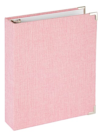 Office Depot® Brand Mini Fabric 3-Ring Binder, 1" Round Rings, Pink