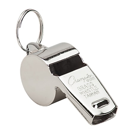 Champion Sport Heavy-Weight Metal Whistle, Silver