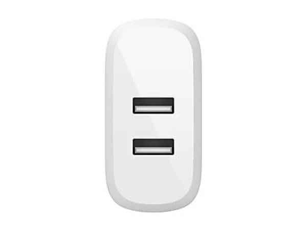 Belkin 24-Watt Dual Port USB-A Wall Charger With USB-A Lightning Cable, 1M/ 3.3 Ft, White