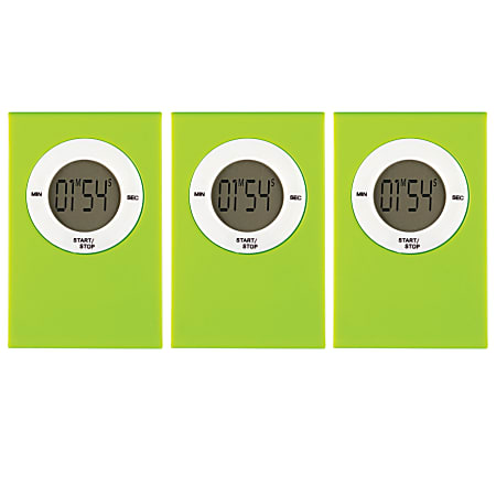 Teacher Created Resources Magnetic Digital Timers, Lime, Pack Of 3 Timers