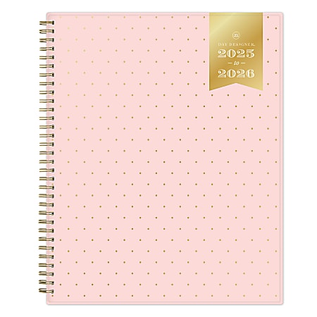 2025-2026 Day Designer Swiss Dot Blush Weekly/Monthly Academic Planning Calendar, 8-1/2" x 11", July 2025 to June 2026, 151664