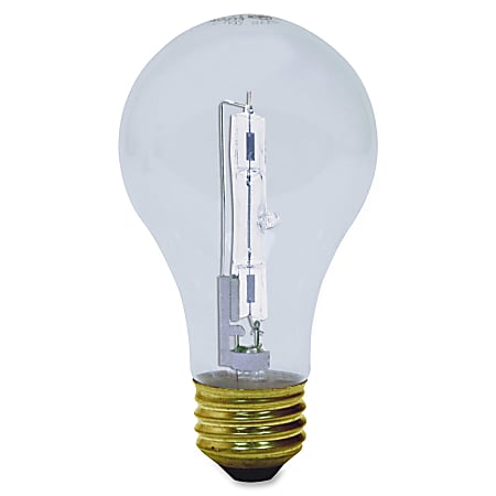 GE Lighting 72W Crystal Clear A19 Halogen Bulb - 72 W - 100 W Incandescent Equivalent Wattage - 120 V AC - 1490 lm - A19 Size - Clear - White Light Color - E26 Base - 1000 Hour - 4940.3Ã‚°F (2726.8Ã‚°C) Color Temperature - 100 CRI - Energy Saver