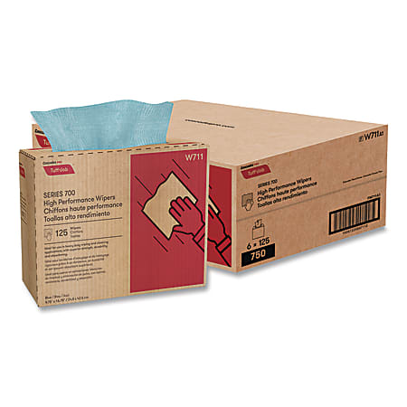 Cascades PRO Tuff-Job® S700 High Performance Wipers, Blue, 9.75 x 16.75, 125/Box, 6 Boxes/Carton