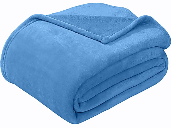 Sedona House® Premium Microfiber Velvet Plush Flannel Throw Blanket, 60" x 80" Twin, Light Blue