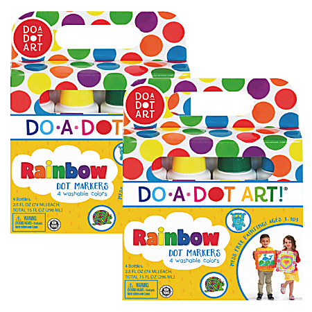 Do-A-Dot Art! Rainbow Washable Sponge Tip Markers, Assorted